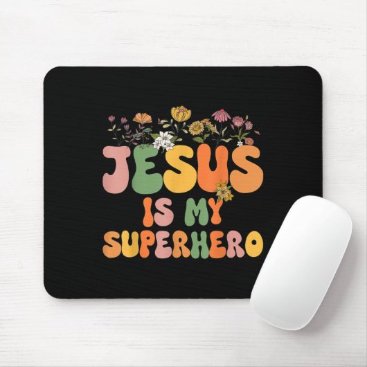 Die Mädchen Jesus ist mein Christlicher Superheld, Mousepad (Mit Mouse)