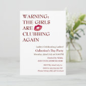 DIE MÄDCHEN KLUBEN WIEDER AM Galentinstag Einladung (Stehend Vorderseite)