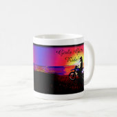 Die Mädchen-Motorradmotocross-Reiten der Frauen Kaffeetasse (VorderseiteRechts)