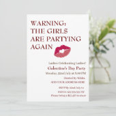 DIE MÄDCHEN PARTYIEREN WIEDER AM Galentinstag Einladung (Stehend Vorderseite)