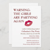 DIE MÄDCHEN PARTYIEREN WIEDER AM Galentinstag Einladung (Vorne/Hinten)