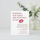 DIE MÄDCHEN PARTYIEREN WIEDER AM Galentinstag Postkarte (Stehend Vorderseite)