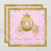 Die Mädchen trugen einmal die Prinzessin am Geburt Einladung (Vorne/Hinten)