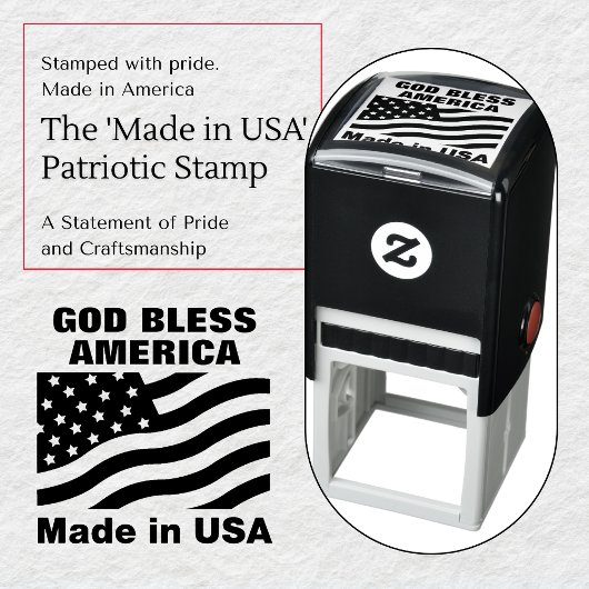 Die "Made in USA" - Patriotische Briefmarke Permastempel