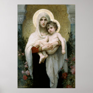 Die Madonna der Rose von Bouguereau (1903) Poster