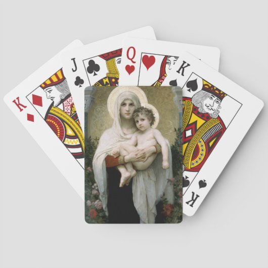 Die Madonna der Rose von Bouguereau (1903) Spielkarten (Rückseite)