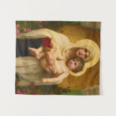 Die Madonna der Rose von William Bouguereau Wandteppich (Vorderseite (Horizontal))