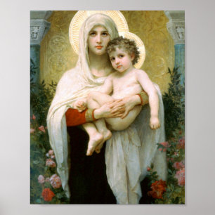 Die Madonna der Rosen William Adolphe Bouguereau Poster