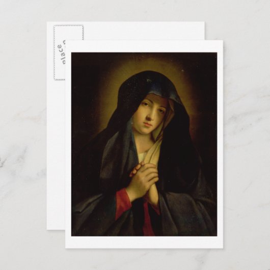 Die Madonna in Sorrow (Öl auf Leinwand) Postkarte (Vorne/Hinten)