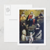 Die Madonna mit dem Rosenkranz mit SS Dominic, Cat Postkarte (Vorne/Hinten)
