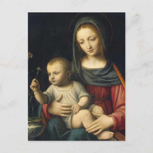 Die Madonna mit der Narbe, Bernardino Luini Postkarte (Vorderseite)