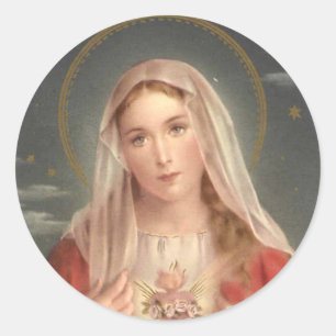 Die Madonna Runder Aufkleber