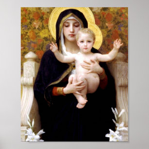 Die Madonna von Lilies William Adolphe Bouguereau Poster