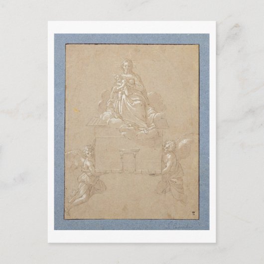 Die Madonna von Loreto (Stift und Tinte) Postkarte (Vorderseite)