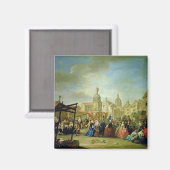 Die Madrider Messe auf der Plaza de la Cebeda (Öl  Magnet (Vorderseite/Rückseite)