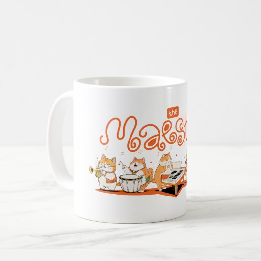Die Maestro-Katze Kaffeetasse (Vorderseite Links)