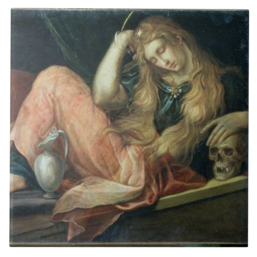 Die Magdalene (Öl auf Leinwand) Fliese (Vorderseite)
