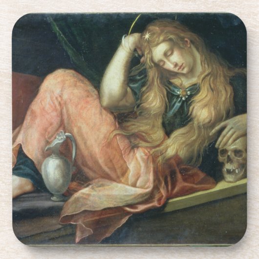 Die Magdalene (Öl auf Leinwand) Getränkeuntersetzer (Vorderseite)