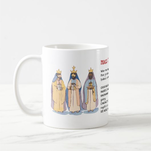 Die Magi, drei Weisen Epiphany-Geschenk, Christlic Kaffeetasse (Links)