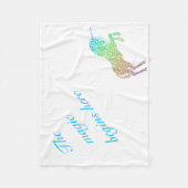 Die Magie beginnt hier Einhorn Fleecedecke (Vorderseite)