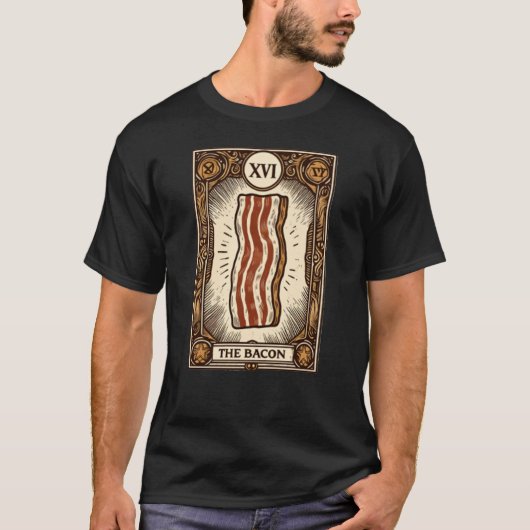 Die Magie der Bacon-Tarot-Karte T-Shirt (Vorderseite)