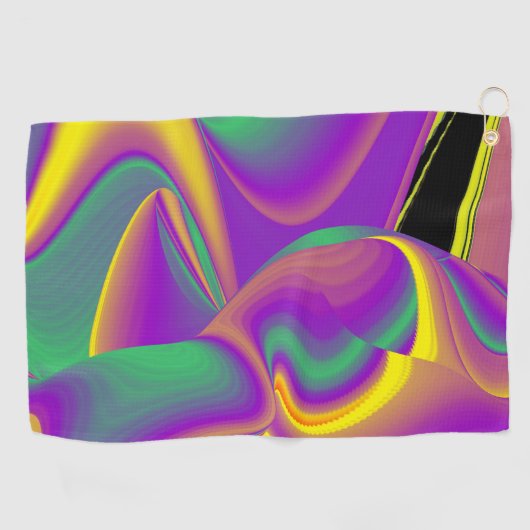 Die Magie der Farben Abstrakt 3D-Rainbowart Golfhandtuch (Horizontal)