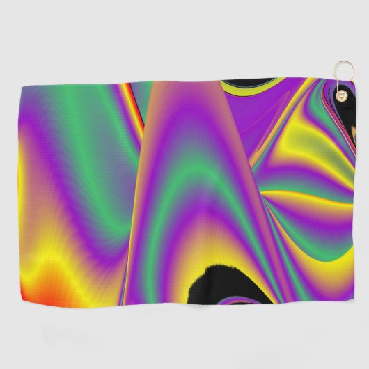 Die Magie der Farben Abstrakt 3D-Rainbowart Golfhandtuch (Horizontal)