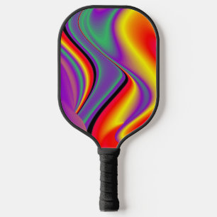 Die Magie der Farben Abstrakt 3D-Rainbowart Pickleball Schläger