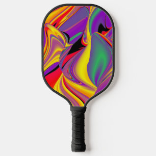 Die Magie der Farben Abstrakt 3D-Rainbowart Pickleball Schläger