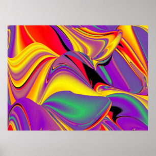 Die Magie der Farben Abstrakt 3D-Rainbowart Poster