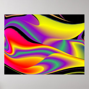 Die Magie der Farben Abstrakt 3D-Rainbowart Poster