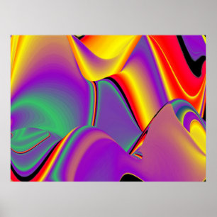 Die Magie der Farben Abstrakt 3D-Rainbowart Poster