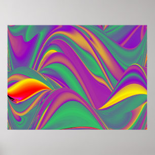 Die Magie der Farben Abstrakt 3D-Rainbowart Poster