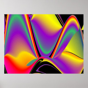 Die Magie der Farben Abstrakt 3D-Rainbowart Poster