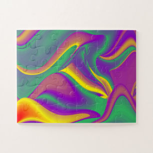 Die Magie der Farben Abstrakt 3D-Rainbowart Puzzle