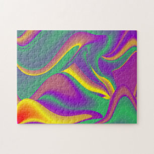 Die Magie der Farben Abstrakt 3D-Rainbowart Puzzle
