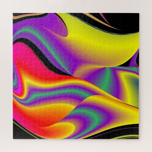 Die Magie der Farben Abstrakt 3D-Rainbowart Puzzle (Horizontal)
