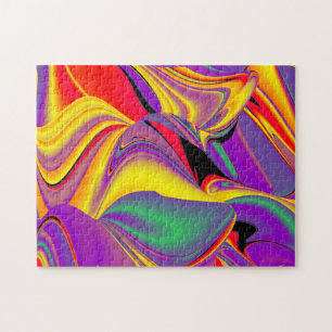 Die Magie der Farben Abstrakt 3D-Rainbowart Puzzle