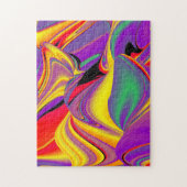 Die Magie der Farben Abstrakt 3D-Rainbowart Puzzle (Vertikal)