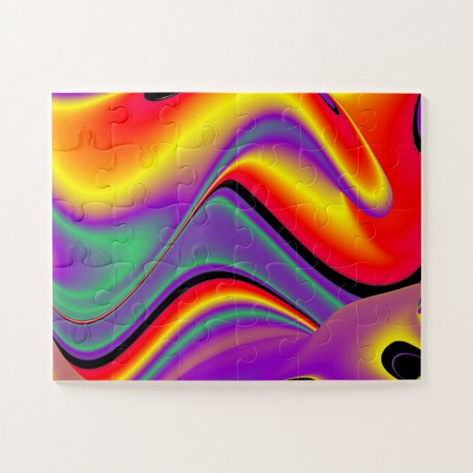 Die Magie der Farben Abstrakt 3D-Rainbowart Puzzle (Horizontal)