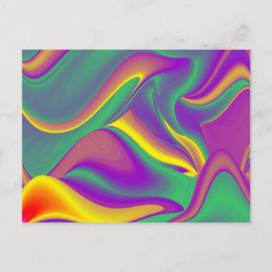 Die Magie der Farben Abstrakte 3D-Regenbogenkunst Postkarte
