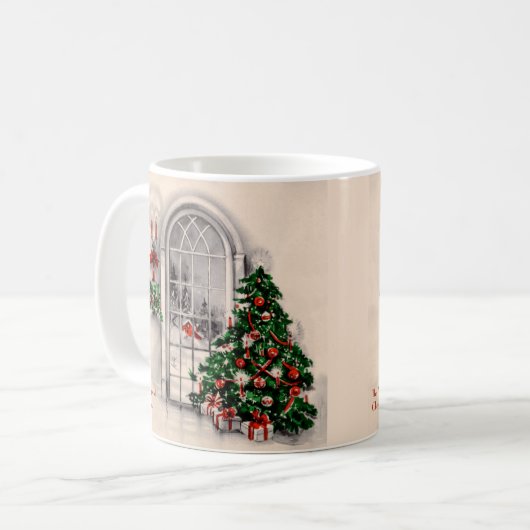 Die Magie der Weihnachten bei der Zuhause-Tasse Kaffeetasse (Vorderseite Links)
