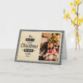 Die Magie der Weihnachtszeit endet nie Personalisi Karte (Gelbe Blume)