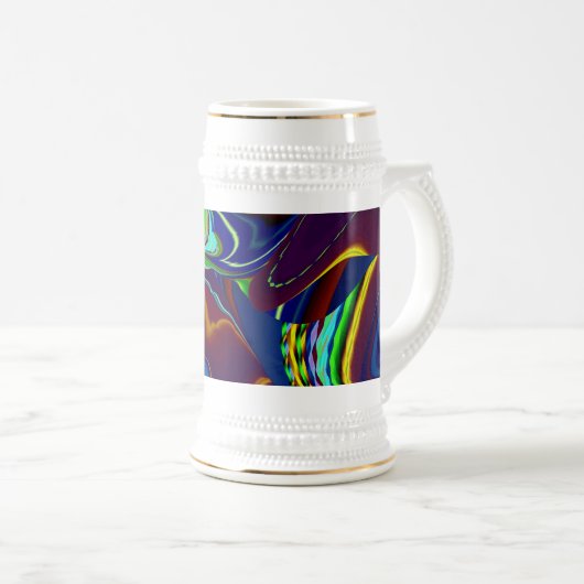 Die Magie des Sommers , Abstrakte 3D-Kunst Bierglas (VorderseiteRechts)
