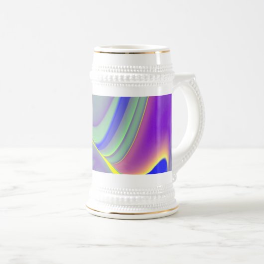 Die Magie des Sommers , Abstrakte 3D-Kunst Bierglas (VorderseiteRechts)