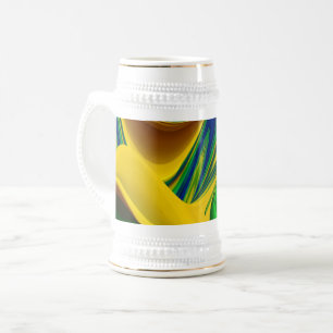 Die Magie des Sommers , Abstrakte 3D-Kunst Bierglas