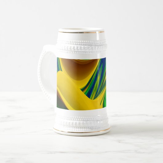 Die Magie des Sommers , Abstrakte 3D-Kunst Bierglas (Vorderseite Links)