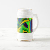 Die Magie des Sommers , Abstrakte 3D-Kunst Bierglas (VorderseiteRechts)