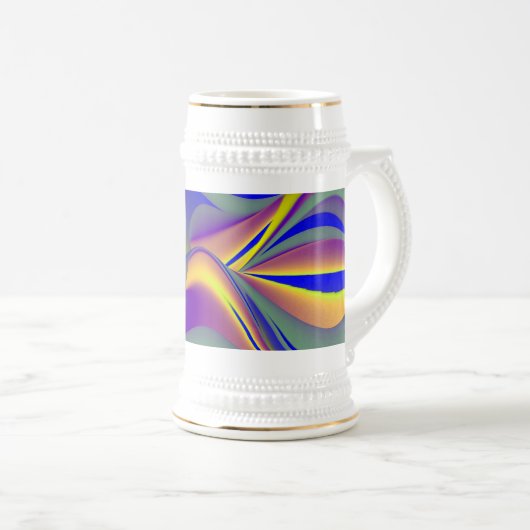 Die Magie des Sommers , Abstrakte 3D-Kunst Bierglas (VorderseiteRechts)