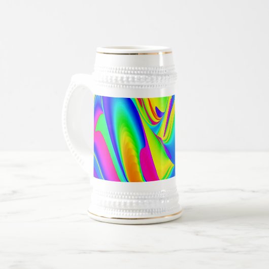 Die Magie des Sommers , Abstrakte 3D-Kunst Bierglas (Vorderseite Links)
